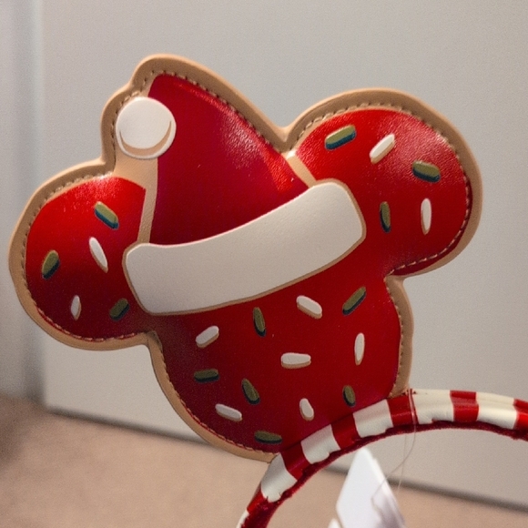 Disney Parks Red Santa Mickey Mouse Ears Headband NWT - Picture 4 of 7